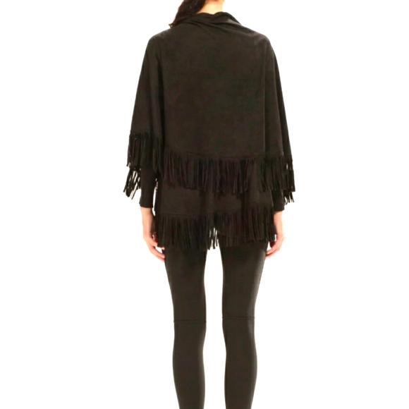 NWT Suede fringe shawl vest - Picture 3 of 6